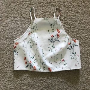 Zara floral crop tank top